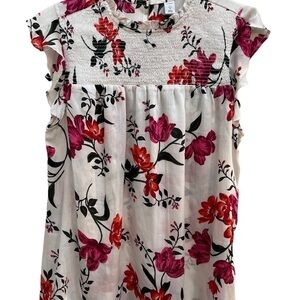 OLD Navy Cap Sleeve Floral Blouse EUC